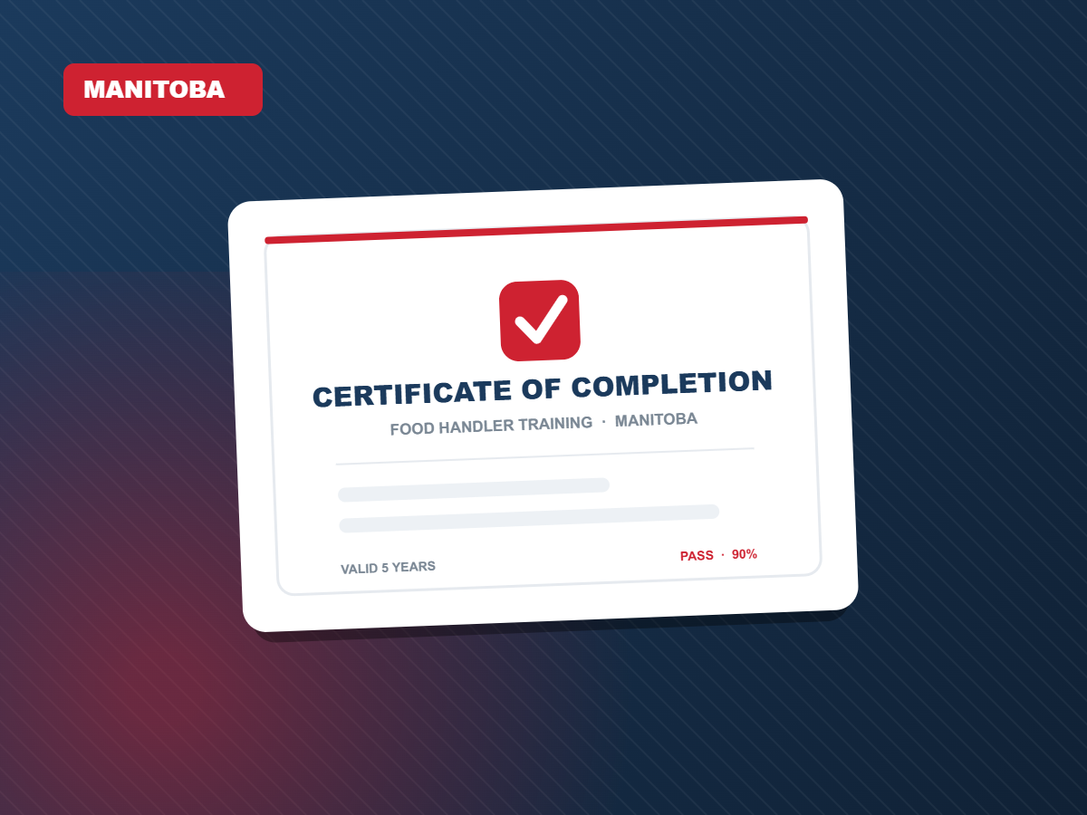Manitoba food handler certificate of completion